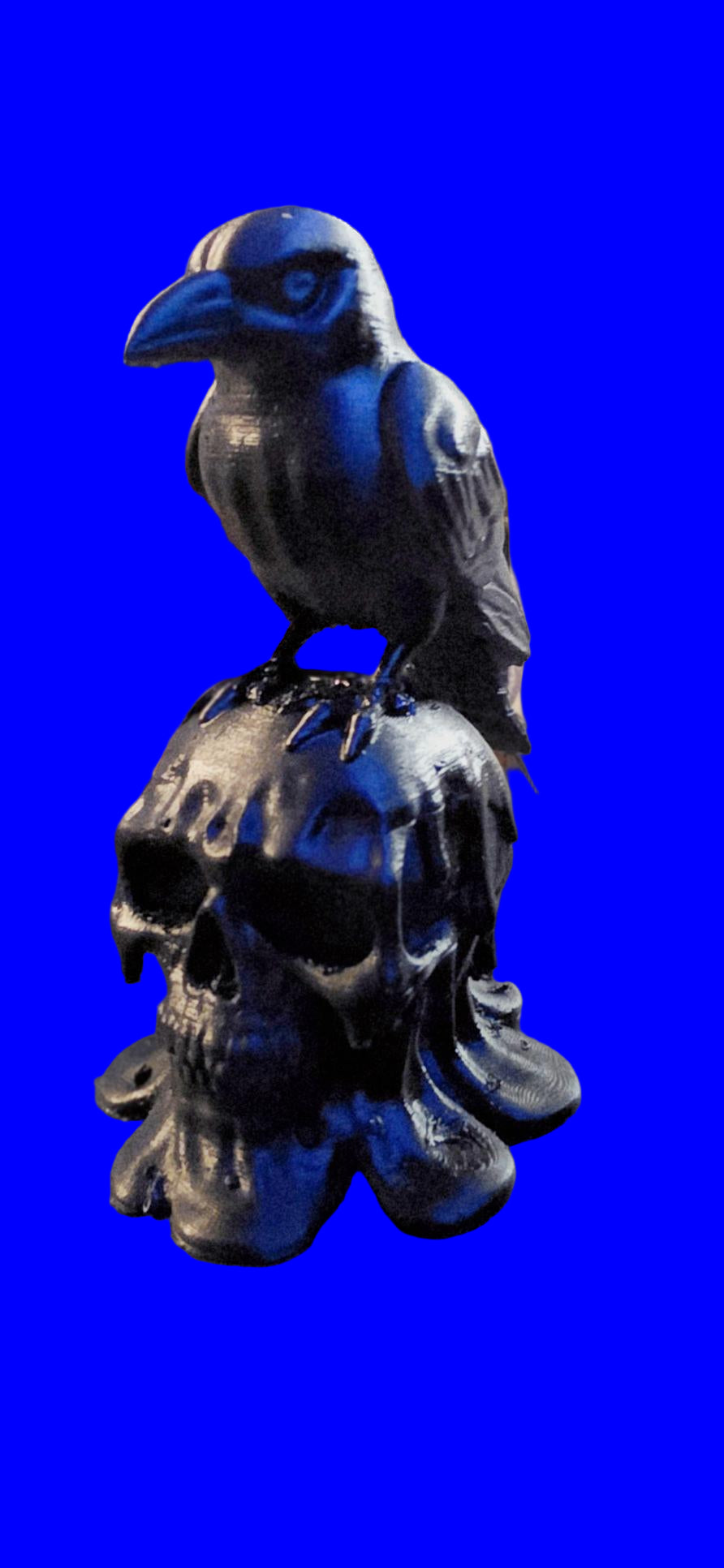 Decorative item with acrow perched upon a skull