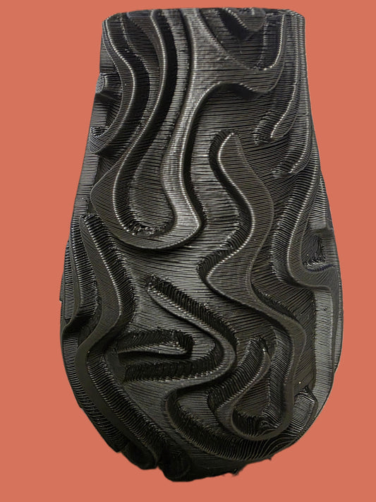 Modern Black 3D Printed Vase